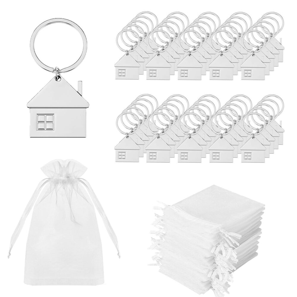 3004 Anti-Fade House Keychain Zinc Alloy Keyring with Detachable Split